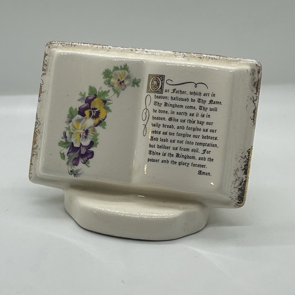 The Unbranded Brand Other - The Lords Prayer Flower Vase Ceramic Vintage
